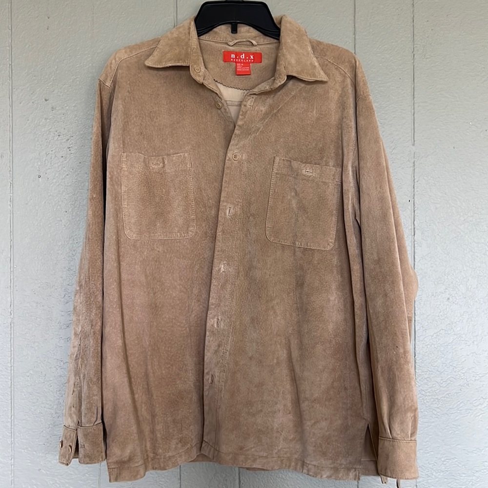 Grailed NDX Nederland button down shirt M in Tan 100% leather